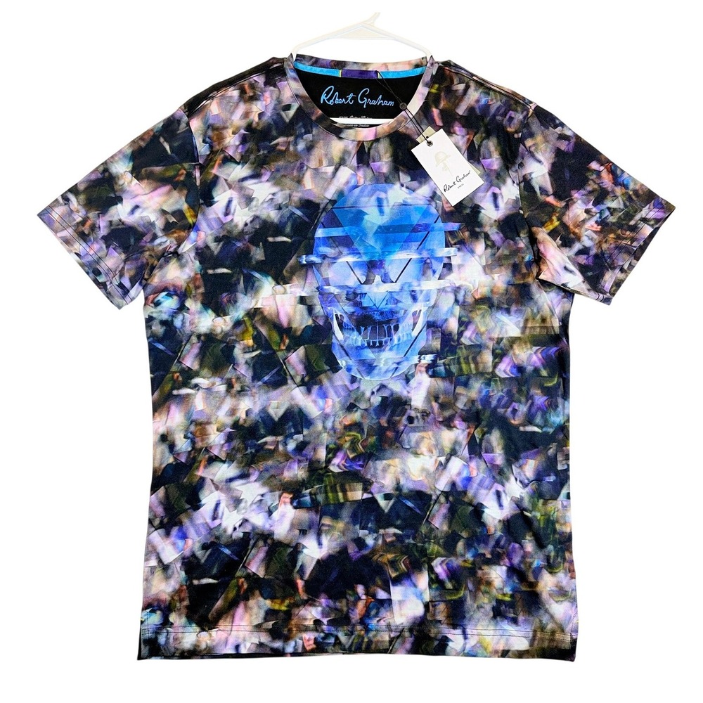 Robert Graham T-Shirt Mens Medium Multi Opulence Skull Graphic Cotton $118
